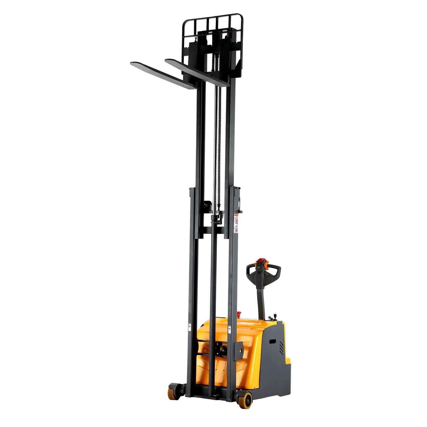 Apollolift pallet stacker model A-3031 with tall lifting forks and electric controls