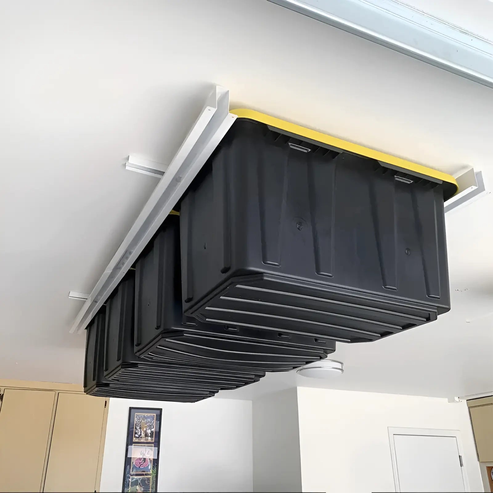 E-Z Storage Glide Tote Slide — Overhead Garage Storage System - — Vovlift