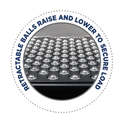 Close-up of Ballymore Portable Ball Transfer Conveyor Table with retractable balls for Semi-Electric Pallet Stacker