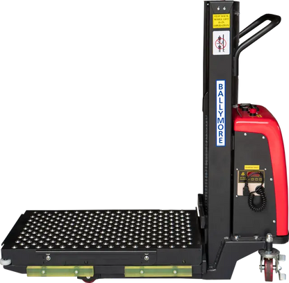 Ballymore portable ball transfer conveyor table designed for use with semi-electric pallet stacker operations