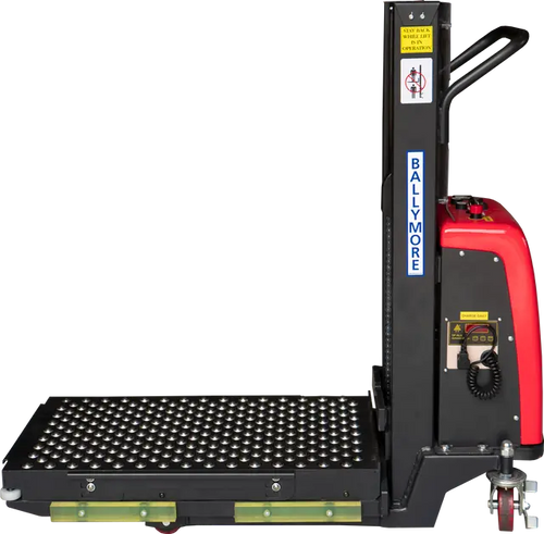 Ballymore portable ball transfer conveyor table designed for use with semi-electric pallet stacker operations