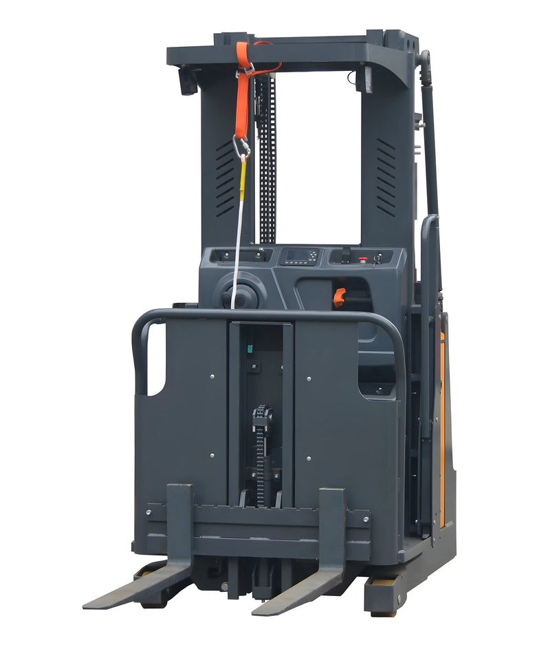 EKKO EOP68 electric forklift with dual forks and control panel for industrial lifting tasks