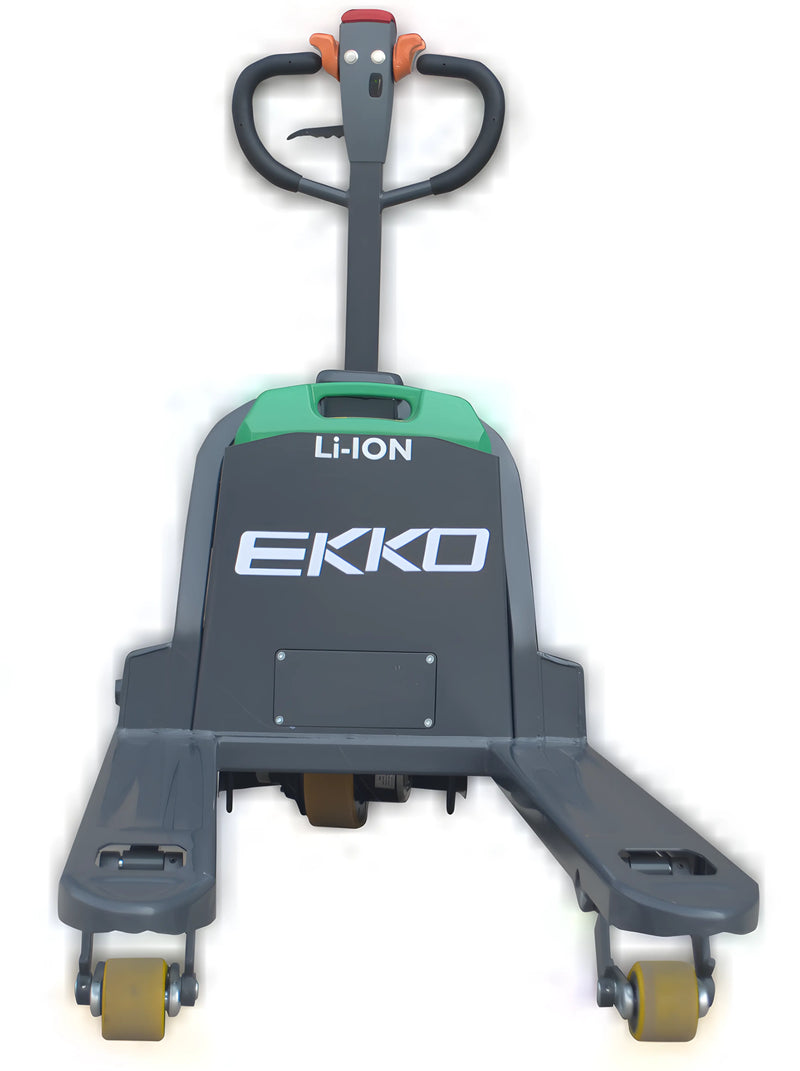 EKKO EP15SLi electric pallet jack with lithium-ion battery and ergonomic handle design