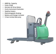 EKKO EP30A-LI electric pallet jack with 6600 lbs capacity and German AC drive motor