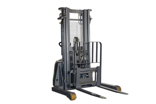 EKKO ER15-177Li electric forklift pallet stacker with metal forks and safety guard