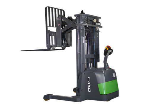 EKKO ER15-177Li electric forklift with green and gray body designed for efficient warehouse lifting