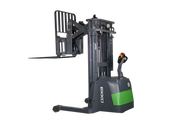 EKKO ER15-216Li electric forklift with green and gray body and extended lifting forks