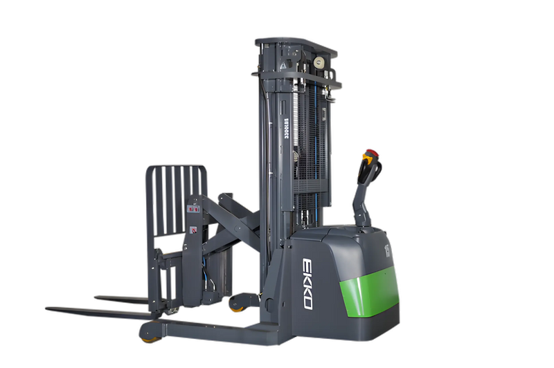 EKKO ER15-216Li electric forklift with black and green body for industrial material handling