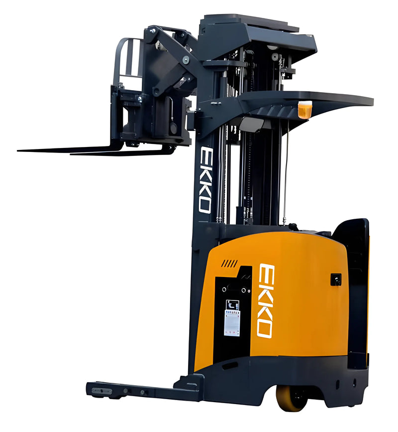 EKKO Ht - EK18RRL reach truck in yellow and black for warehouse lifting and material handling