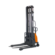 EKKO Semi-Electric Pallet Stacker with durable steel forks and upright lifting mast