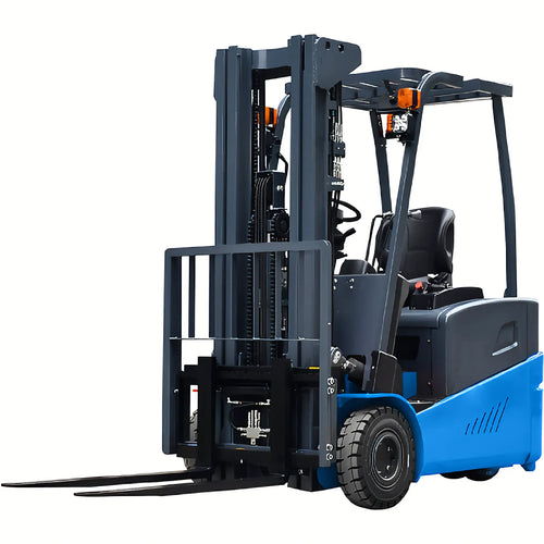 EOSLift Electric Forklift with blue body and black lifting forks for warehouse material handling