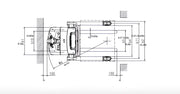 Technical drawing of EKKO Electric Pallet Stacker straddle stacker with dimensions from top view