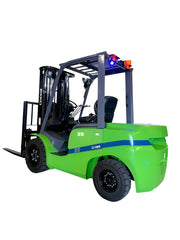 EKKO green Electric Forklift with Li-ion battery and safety lights for industrial use