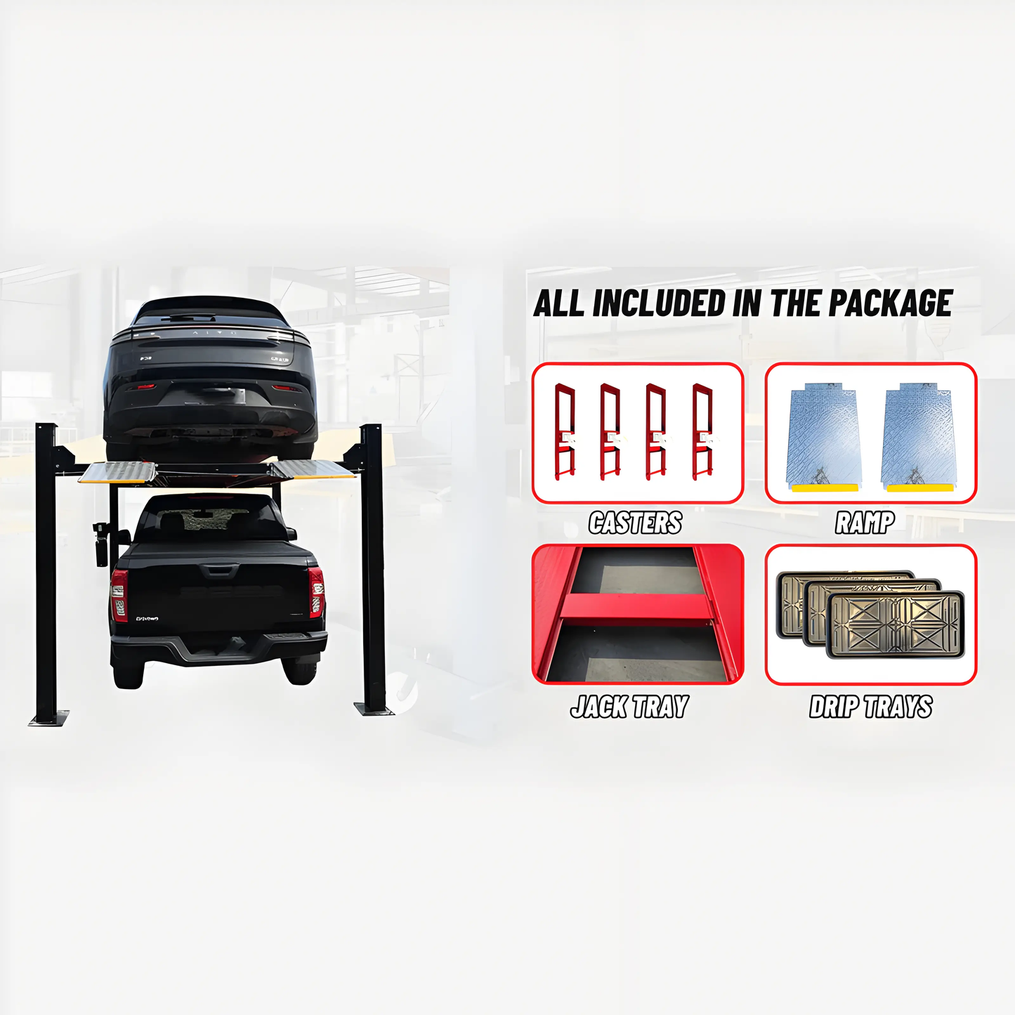 Katool 4H950 9,500lbs Heavy Duty 4 Post Parking Car lift