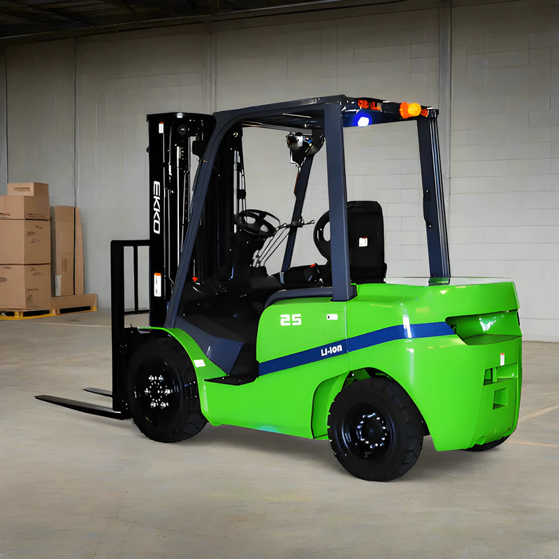 EKKO EK25GT-LI 4 Wheel Electric Forklift, 5000 lbs Cap., 185" Lift Ht EKKO