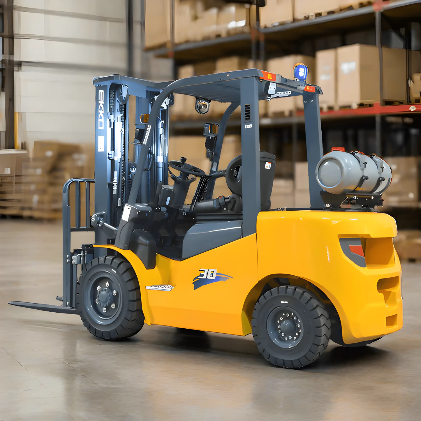 EKKO EK30LP Pneumatic Forklift (LPG) 6000 lbs cap, 189" Lift Height