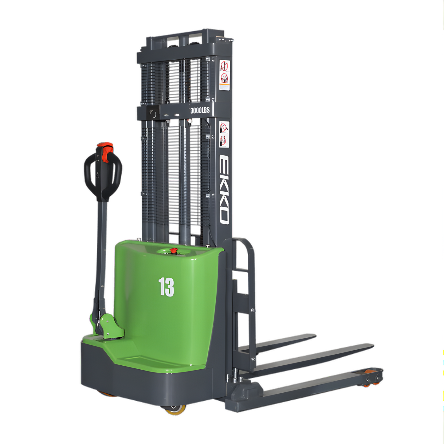 EKKO EB13C-118Li 2800 lb Lithium Straddle Stacker