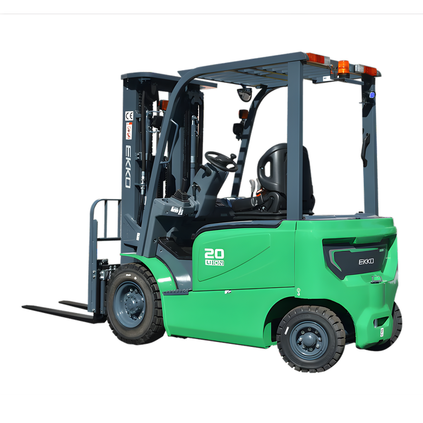 EKKO EK20G-LI 4 Wheel Electric Forklift, 4500 lbs Cap., 189" Lift Ht