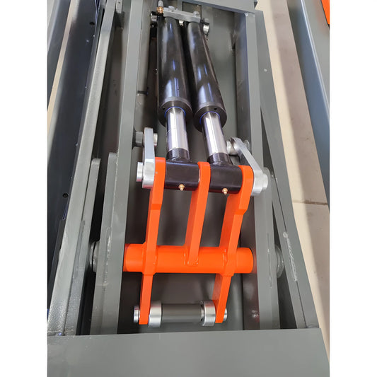 Close-up view of the hydraulic mechanism in the Katool Auto Body Frame Machine for precise adjustments