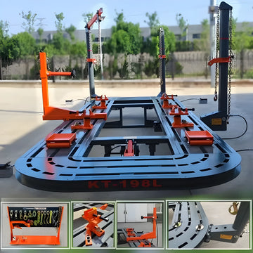 Katool KT-198L Auto Body Frame Machine, 20 ft Welded Steel Frame Rack