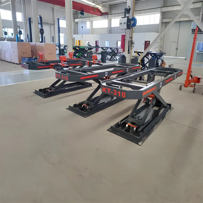 Katool Auto Body Frame Machine KT-310 in a workshop, ideal for precision vehicle repairs