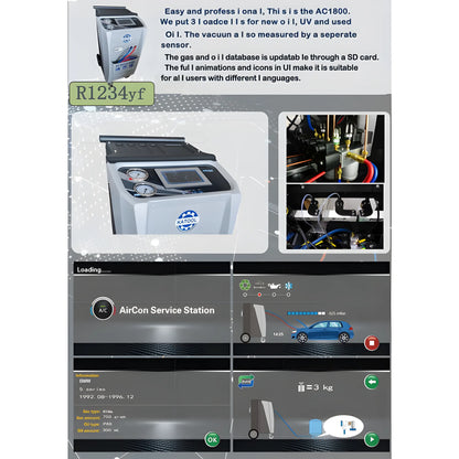 Katool Automatic Machines AC1800 with user-friendly interface and service features for air conditioning maintenance