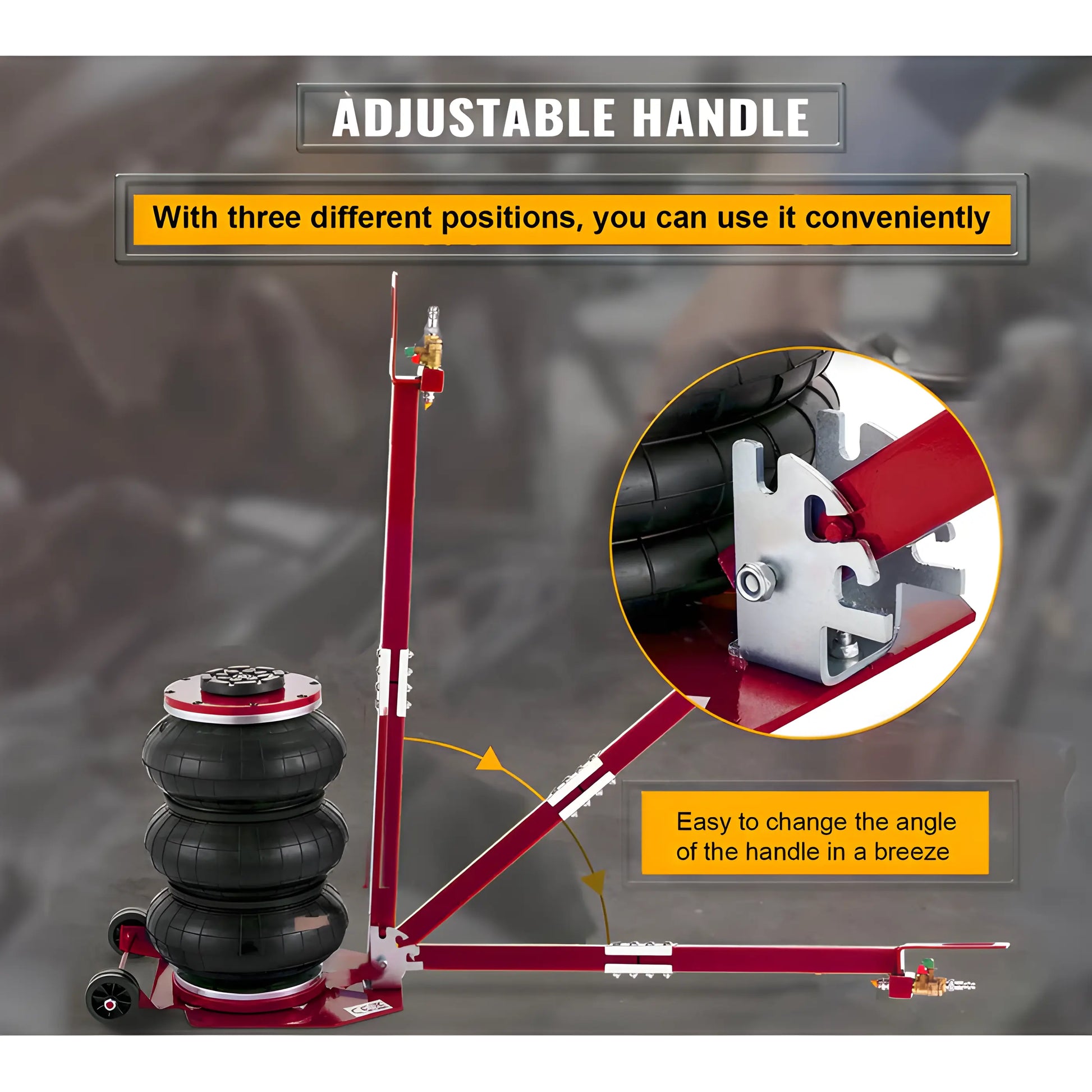 Katool Bag Air Jack with adjustable handle for easy positioning and enhanced convenience during use