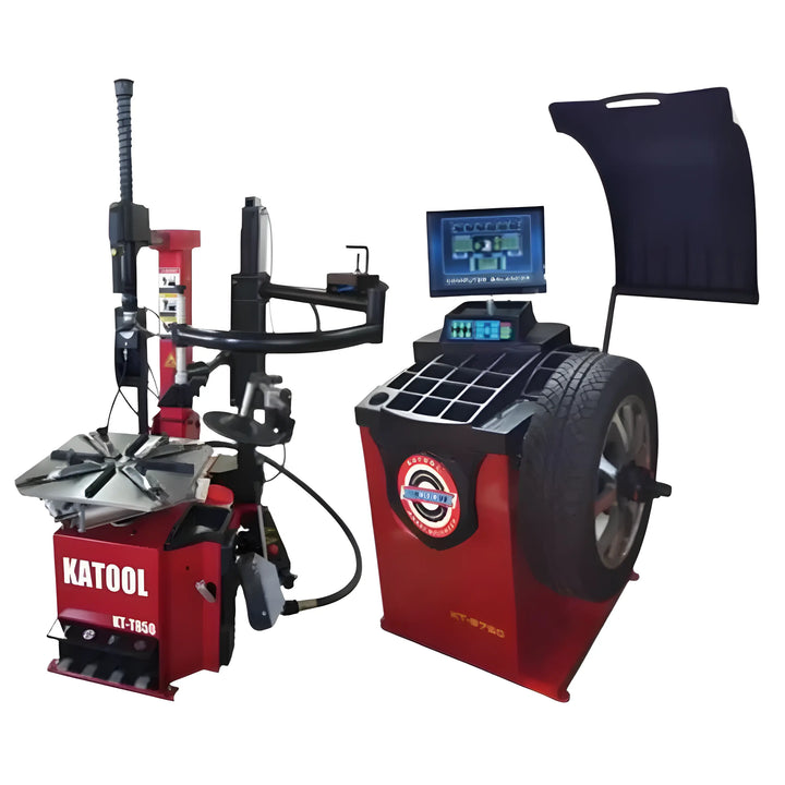 Katool KT-TS80 Tire Changer and KT-9735 Wheel Balancer Combo for efficient tire service, Catholic Combo