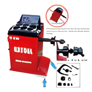 Katool Combo Tire Changer and Wheel Balancer in Red with User-Friendly Controls and Accessories