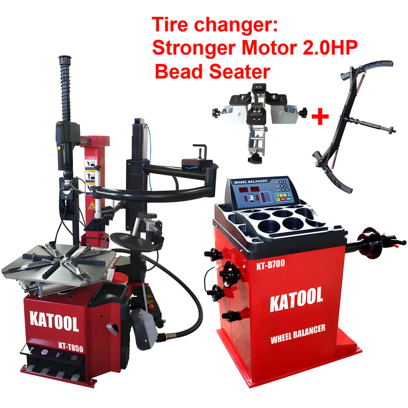 Katool Combo Tire Changer and Wheel Balancer with Stronger Motor 2.0HP Bead Seater for Efficient Tire Service