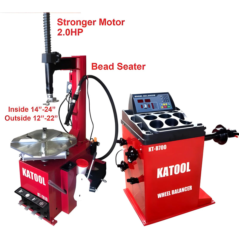 Katool Combo Tire Changer Wheel Balancer with 2.0HP Motor for Tires 14-24 inches