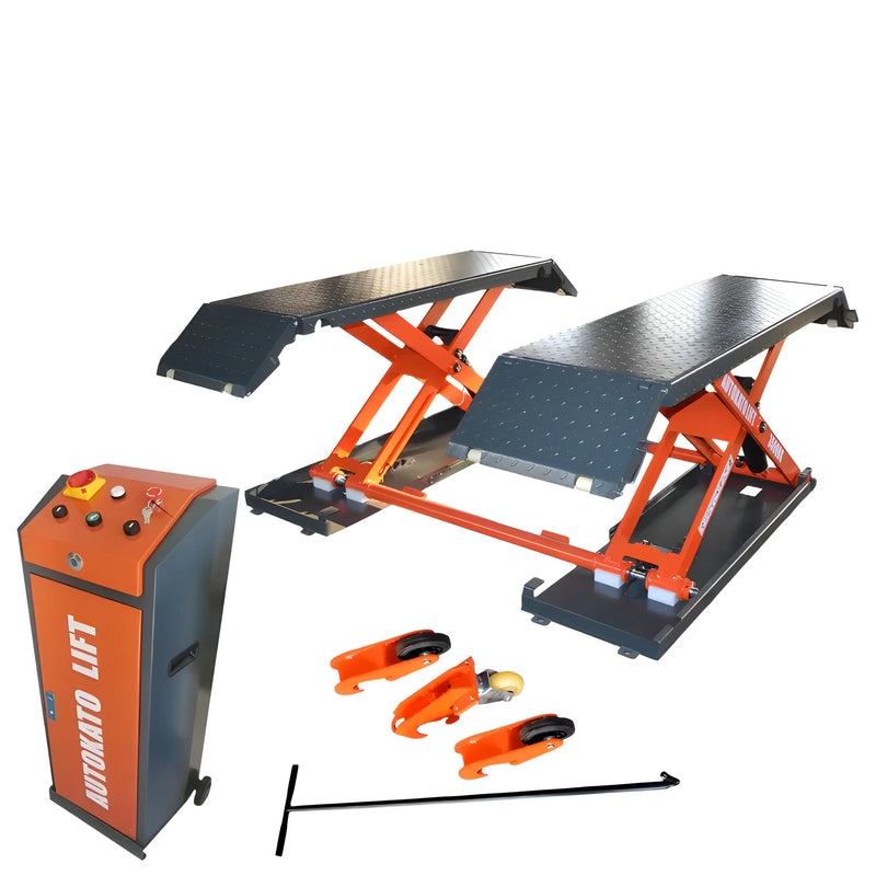 Katool Electric Scissor Lift for efficient vehicle maintenance and service in a garage setting