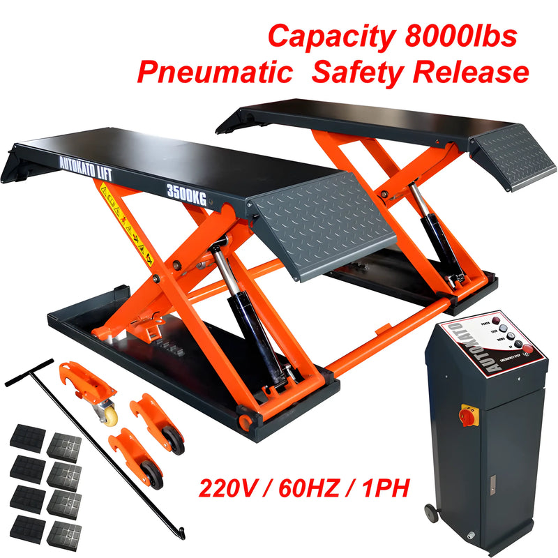 Katool Pneumatic Scissor Lift with 8000lbs capacity and safety release features for efficient lifting