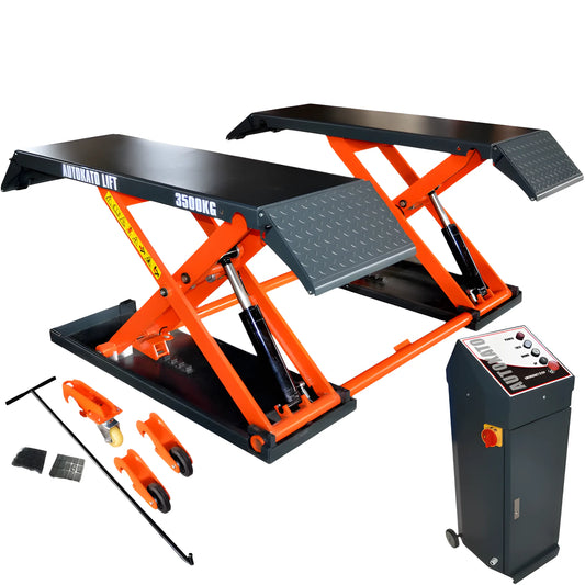 Katool Pneumatic Scissor Lift with Dual Platforms and Remote Control for Efficient Car Maintenance