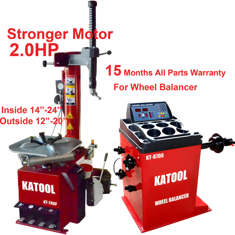 Katool Tire Changer and Wheel Balancer with 2.0HP Motor and Warranty for Efficient Tire Repair
