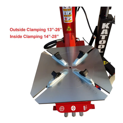 Katool Tire Changer and Wheel Balancer with clamping range of 13 to 28 inches for efficient tire handling