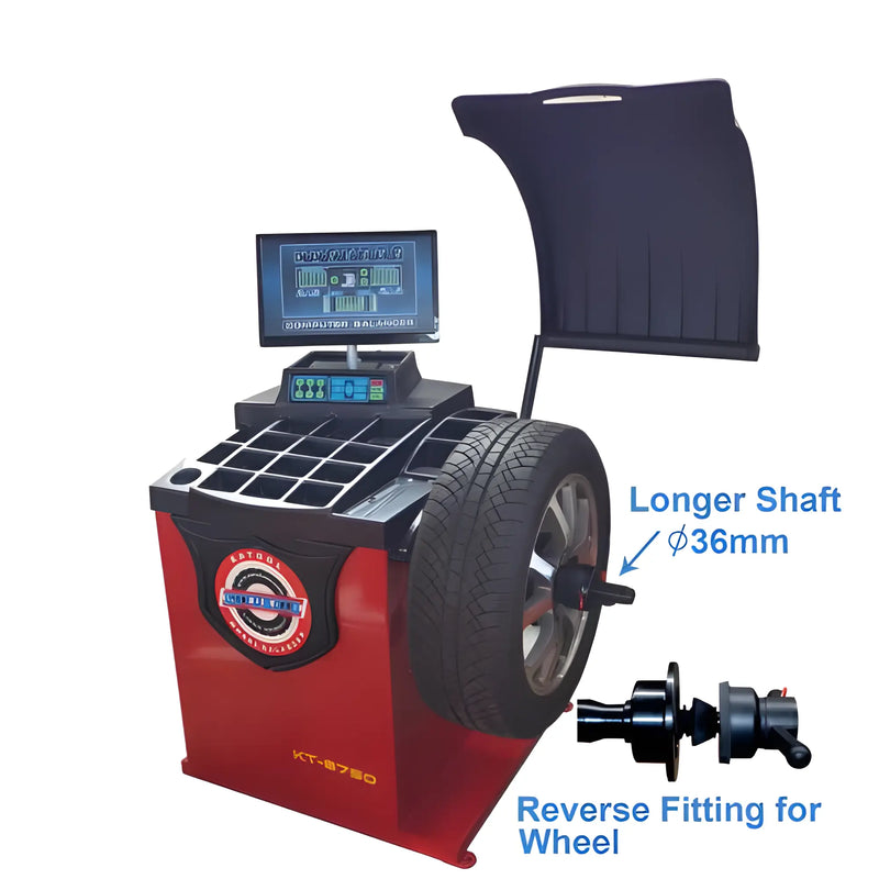 Katool Tire Changer and Wheel Balancer with a touchscreen display and adjustable tools for efficient tire maintenance