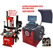 Katool Tire Changer and Wheel Balancer with Automatic Measurement Ruler and Laser Indicator