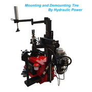Katool Tire Changer for easy mounting and demounting of tires using hydraulic power