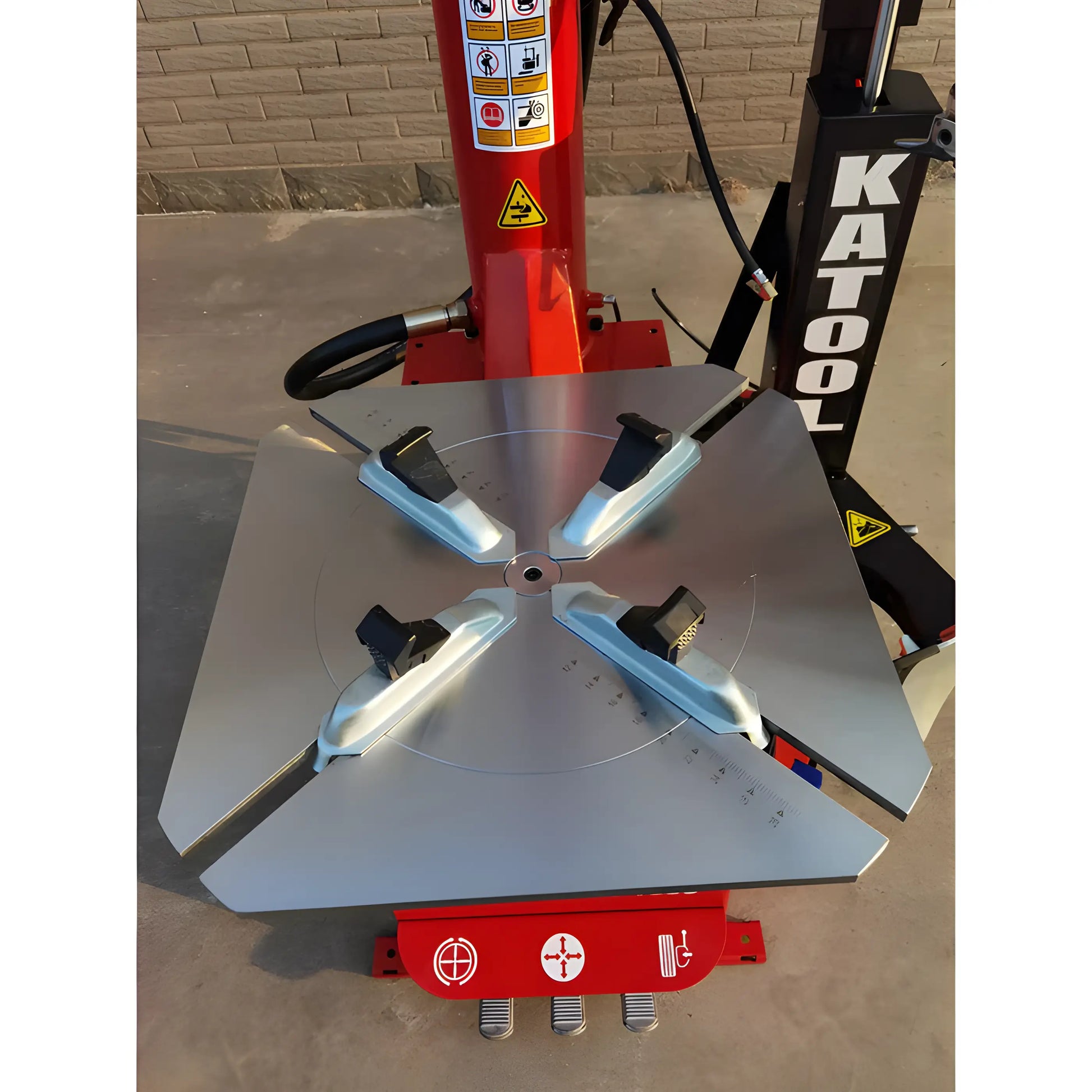 Katool Tire Changer Wheel Clamp with four secure clamps for stable tire changing