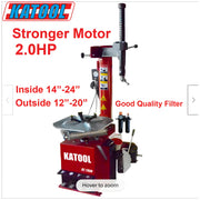 Katool Tire Changer Wheel Clamp with 2.0HP motor for wheels 12-24 inches in size