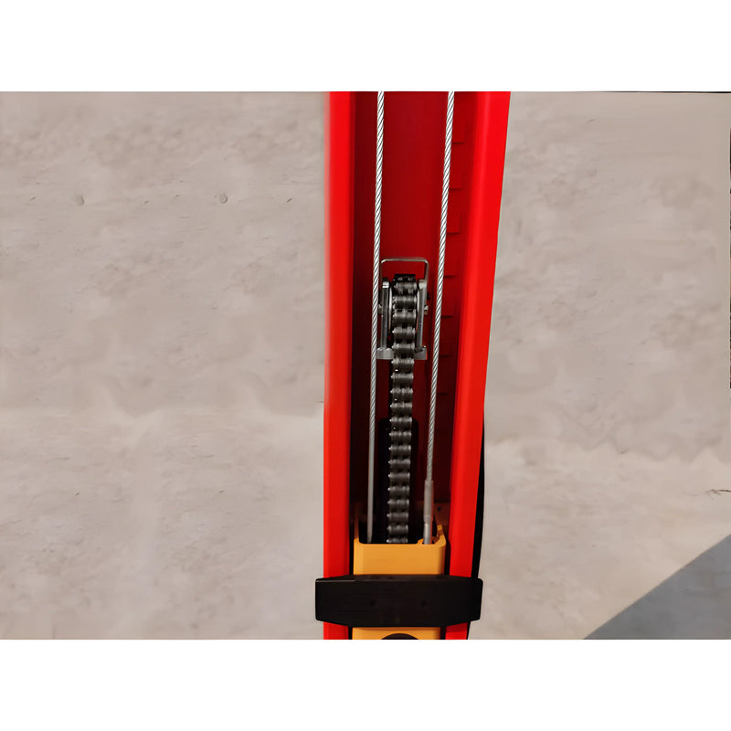 Close-up view of the Katool Vehicle Lift showing the lifting mechanism and cables for enhanced durability