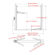 Katool Vehicle Lift Technical Diagram with Dimensions for Efficient Automotive Repairs