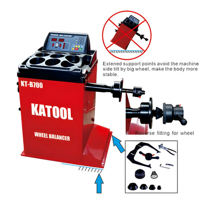 Katool Wheel Balancer with extended support points for improved stability and easy operation