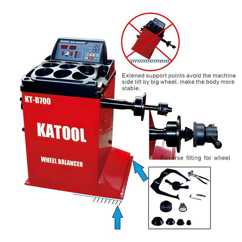 Katool Wheel Balancer with extended support points for improved stability and easy operation