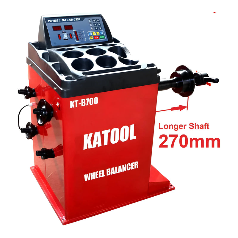 Katool Wheel Balancer with digital display and longer shaft of 270mm for precise balancing