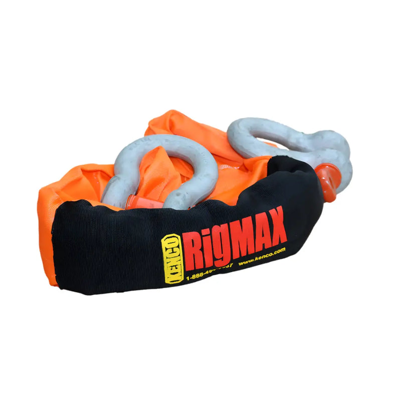Kenco 3' FT Rigmax Kit with bright orange protective sleeve and durable shackles for heavy lifting