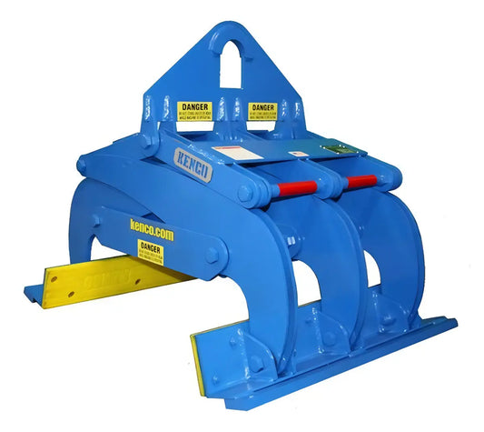 Kenco Barriers Heavy-Duty Lifting Attachment for Construction Equipment in Bright Blue Color