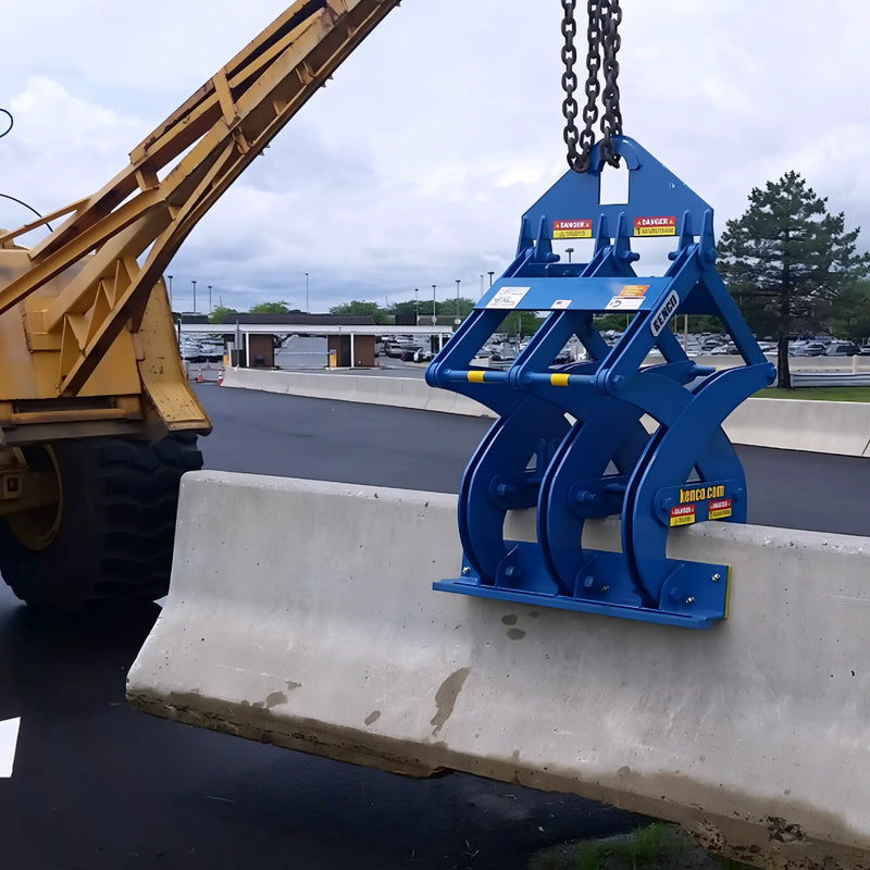 Kenco Concrete Barrier Lift attached to a machinery for efficient barrier lifting and placement