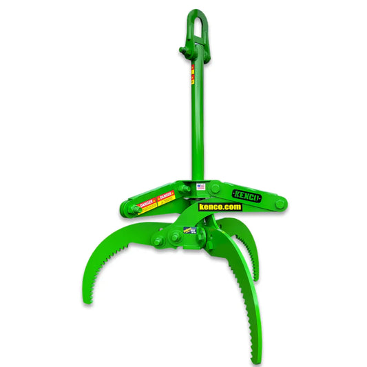 Kenco Grapple Rocklift with sturdy green design for lifting and moving heavy rocks and debris
